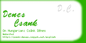 denes csank business card